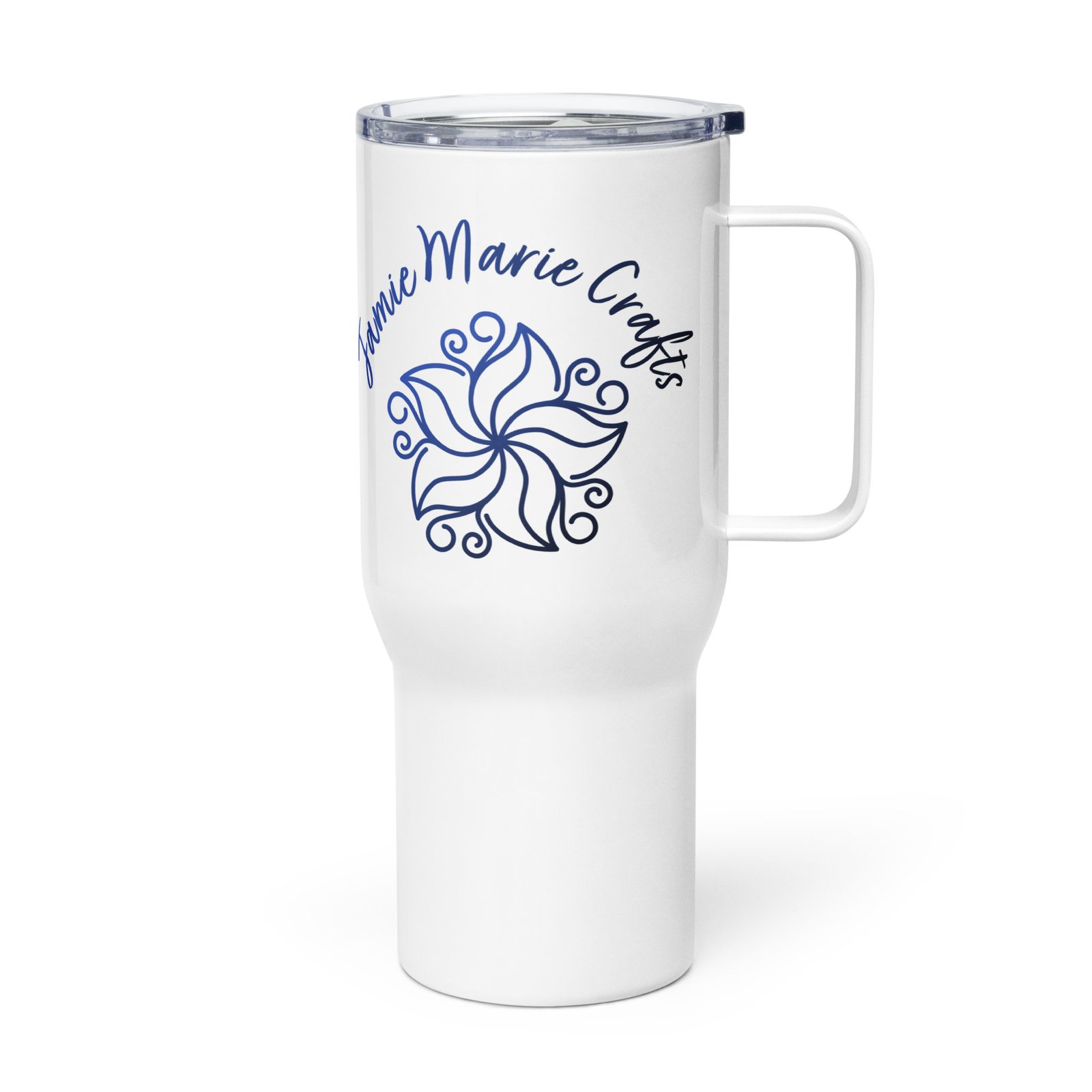 Travel mug with a handle